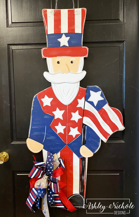 Uncle Sam Full Body (Hand-Painted & OVERSIZED) Patriotic Door Hanger