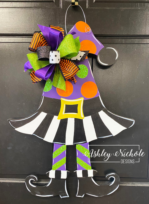Funky Halloween Witch Hat Door Hanger