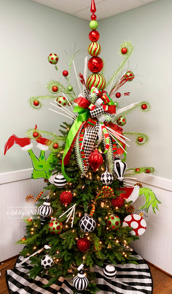 Whimsical Grinch Christmas Tree Topper