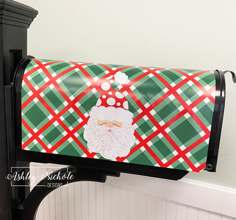 Santa - Jolly St. Nick - EMERALD - Magnetic Vinyl Mailbox Cover