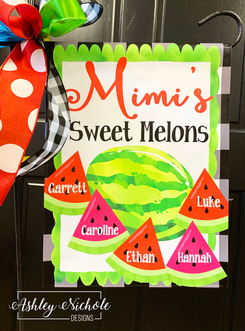 Watermelon Family - Vinyl Garden Flag