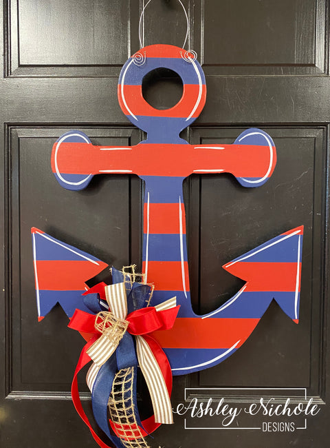 Anchor ~ Stripe - Door Hanger