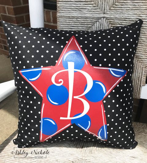 Custom-Polka Dot Star Pillow