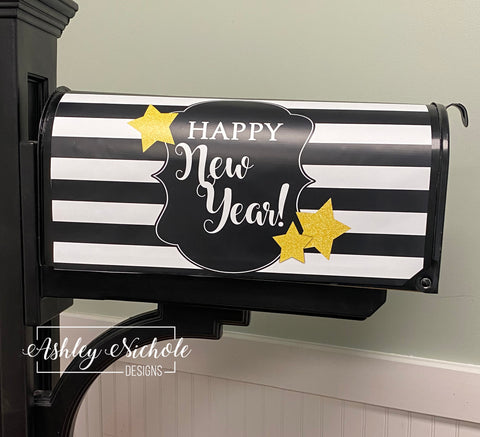 Happy New Year - Magnetic Vinyl Mailbox Cover