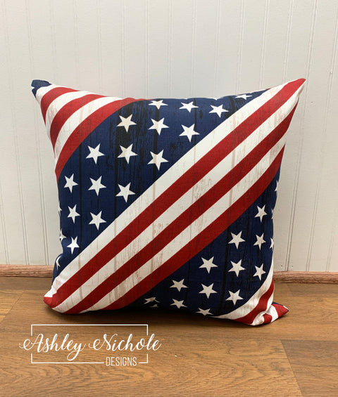 Outdoor Pillow - American Flag Design