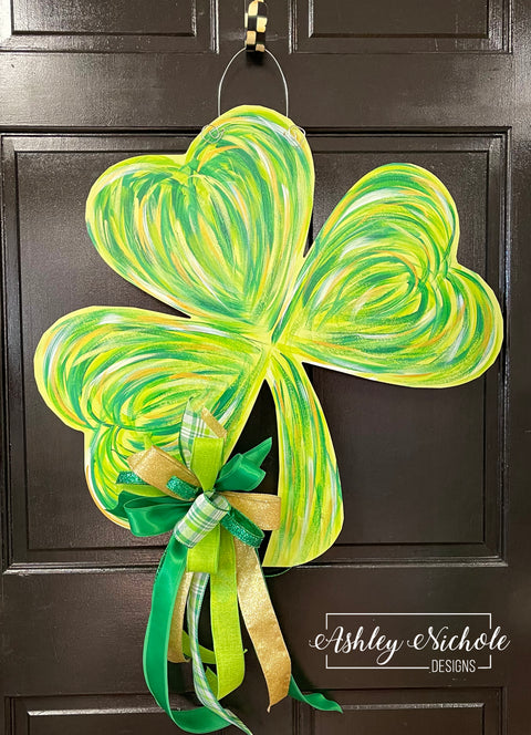 Abstract Shamrock - St. Patrick's Day - Door Hanger (UV PRINTED Only)