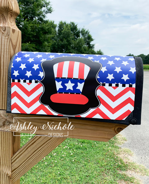 Uncle Sam Patriotic - Magnetic Vinyl Mailbox Cover