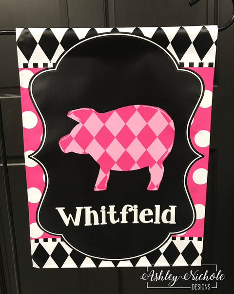 Pig - Pink - Vinyl Garden Flag