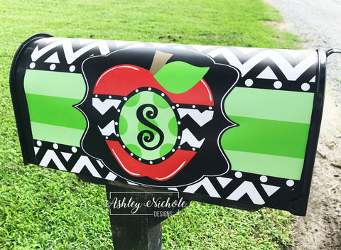 Initial Apple - Magnetic Vinyl Mailbox Cover