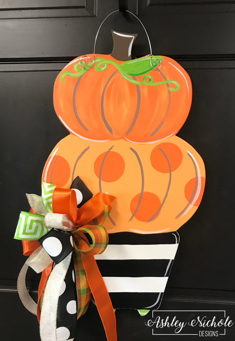 Pumpkin Topiary Door Hanger