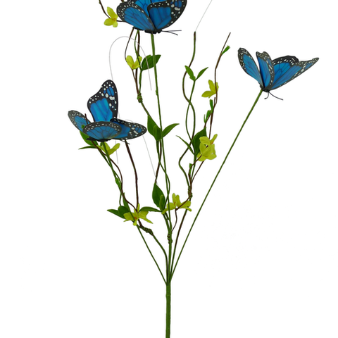 Butterfly Twig Spray - Choose from BLUE or RED