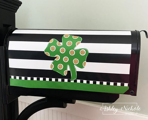 Lucky Clover - St. Patrick's Day - Magnetic Vinyl Mailbox Cover