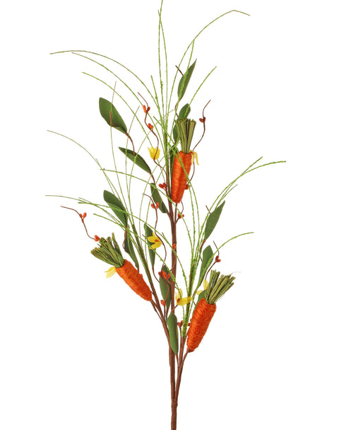 23" Wrapped Carrot and Pip Berry Spray - Orange/Green