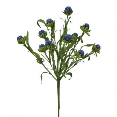 18" Flocked Thistle Bush - Blue