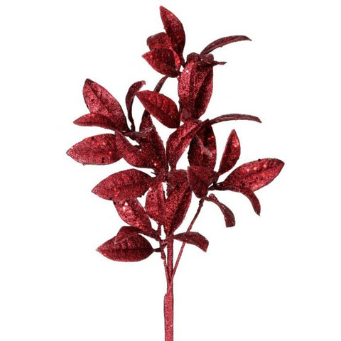 23" Glitter Pittosporum Spray - Burgundy