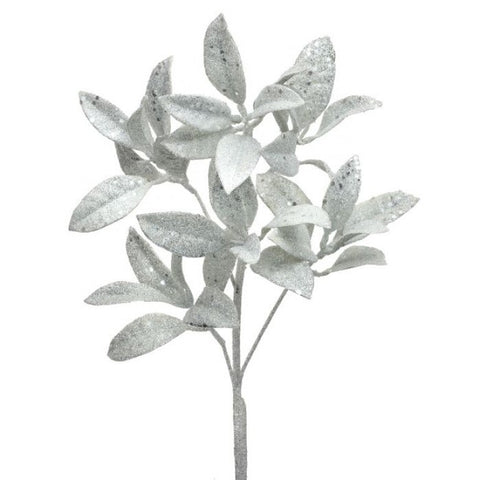 23" Glitter Pittosporum Spray - White