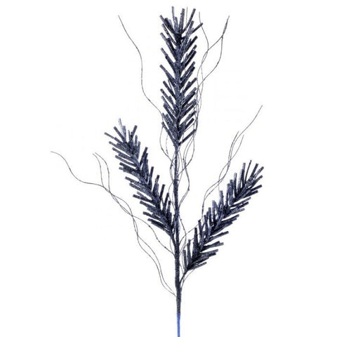 30" Glittered & Sequined Pine Spray x3 - Midnight Blue