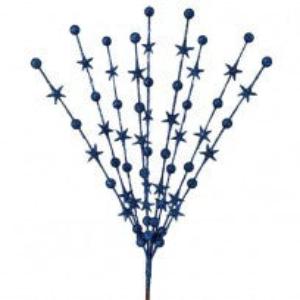 14" Glitter Berries & Snowflakes Spray - Royal Blue