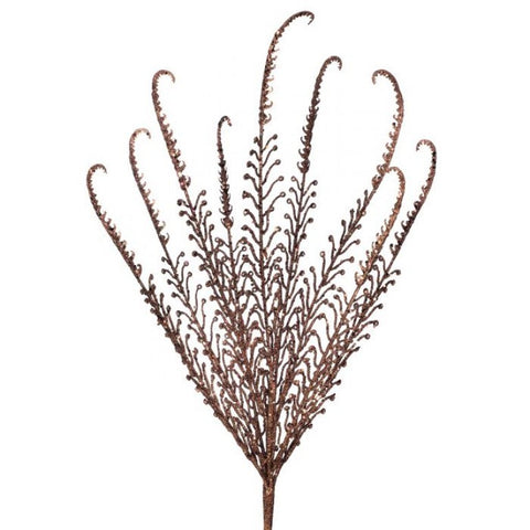 21" Glitter & Sequin Dragon Fern Bush x9