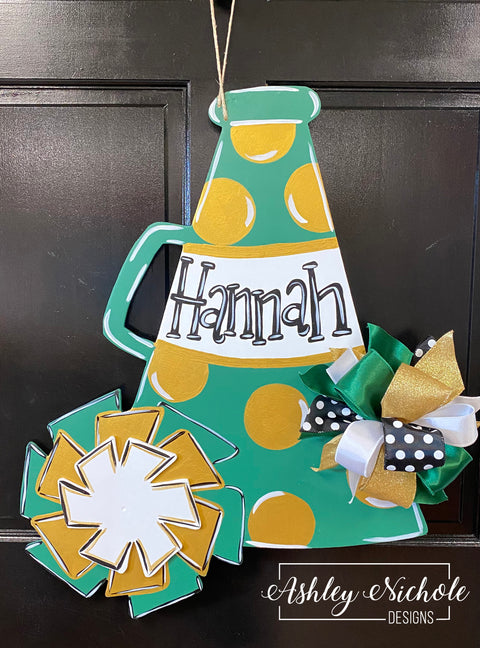 Megaphone & Pom Pom Team Door Hanger