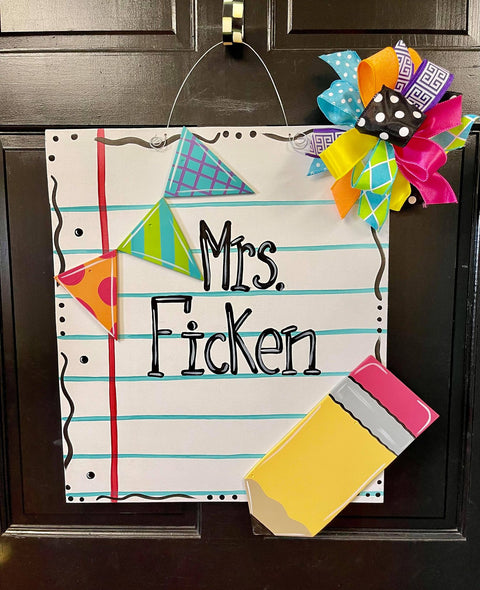 Notepad Teacher Door Hanger