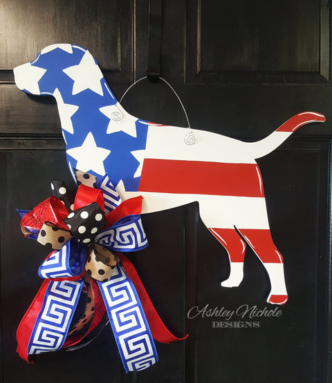 Lab-Patriotic Door Hanger