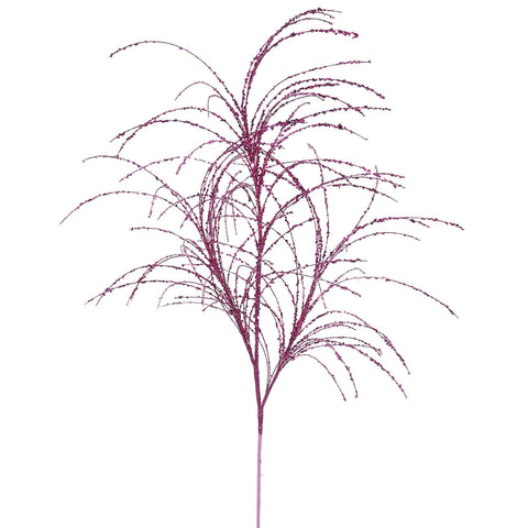 34" Cerise Glitter Grass Spray