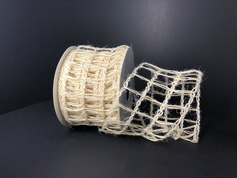 Ivory Jute Wired Ribbon - 2.5" x 10yds