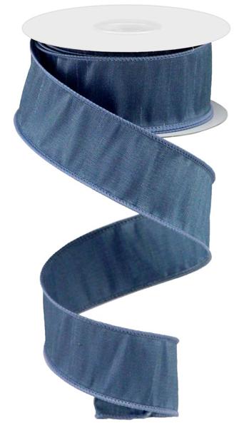 Faux Dupioni - Smoke Blue - Wired Edge Ribbon - 1.5" - 10 YDS