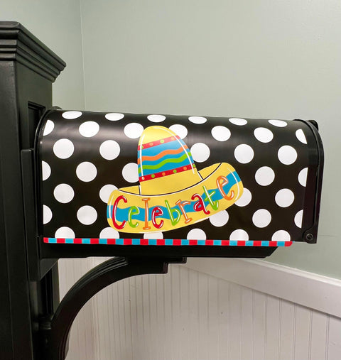 Cinco de Mayo Sombrero - Magnetic Vinyl Mailbox Cover