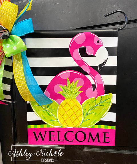 Tropical Flamingo - Vinyl Garden Flag
