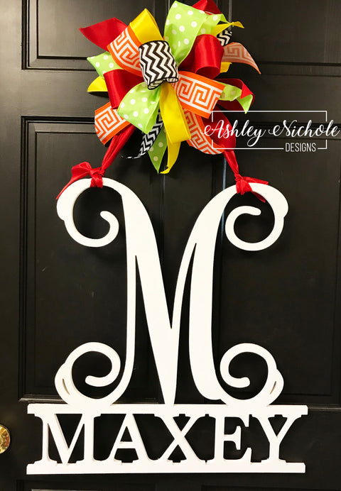 22” Vine Font-Plain Font Last Name Monogram (Hand-Painted)