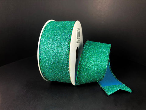 Peacock Glitter Wired Ribbon - 1.5" x 10yds