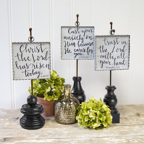 Black Wooden Display Pole with Metal Stake for Charms - Choose from 3 sizes