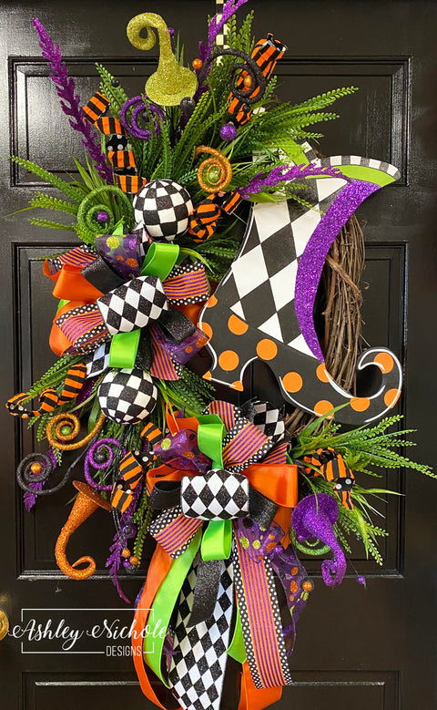Good Little Witch Boot Wreath