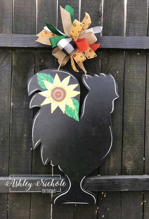 Chicken - Floral - Door Hanger