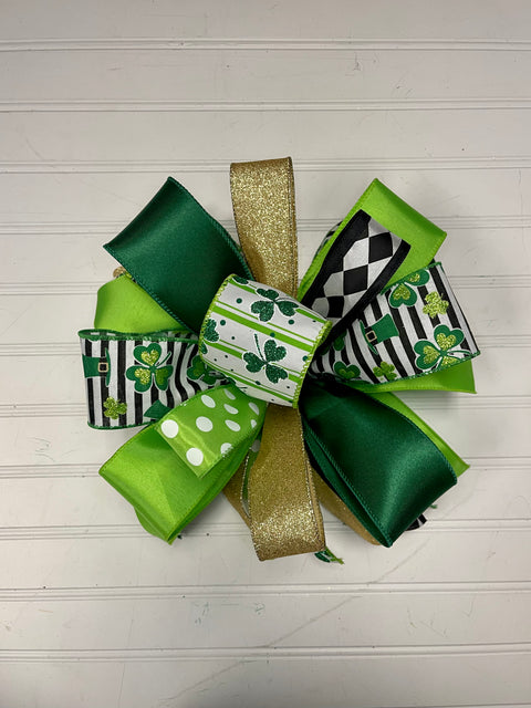 Saint Patricks Day Bow Large Puff