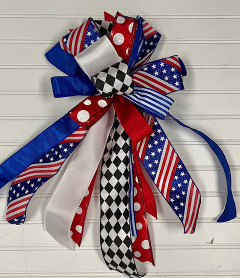 Patriotic-Bow-Medium Streamer