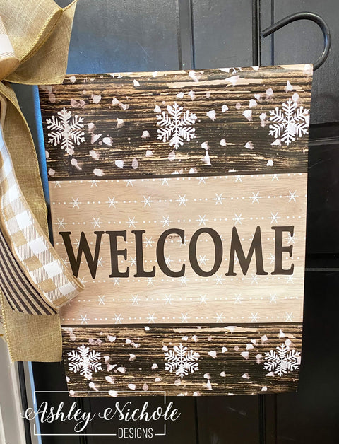 Rustic Snowflake - Vinyl Garden Flag