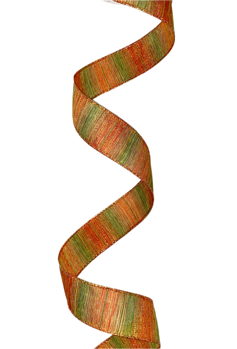 Orange & Green Tonal Ombre Polanco Wired Ribbon - 1.5" x 20yds