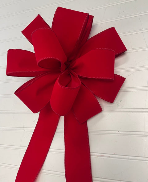 RED Velvet Outdoor Christmas Bow