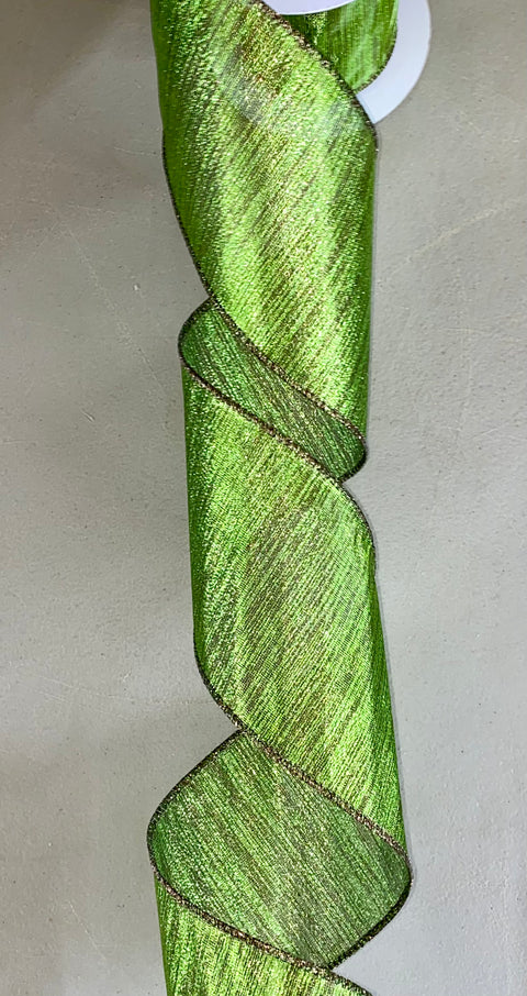 Metallic TwoTone Stripe Wired Ribbon - 4" x 10yds
