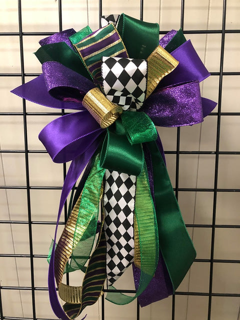 Mardi Gras Bow-Large Streamer