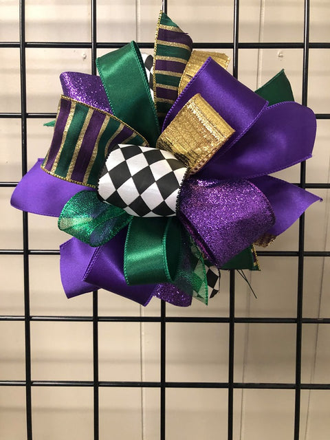 Mardi Gras Bow-Medium Puff