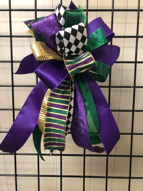 Mardi Gras Bow-Medium Streamer