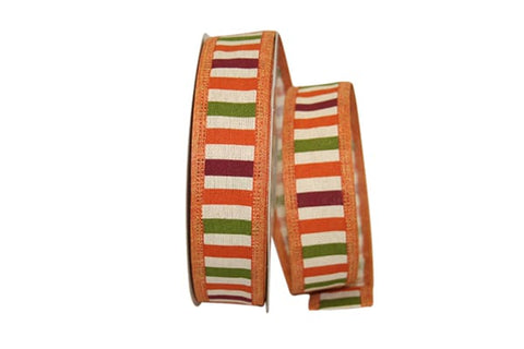 Multi Stripe Hopsack Wired Ribbon - 1.5" x 20yds