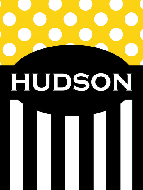 Dots & Stripes Name Sign - Vinyl Garden Flag