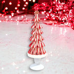 15in Peppermint Ribbon Tree - Red & White