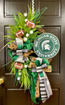 Collegiate Football Sign Wreath - Michigan State University