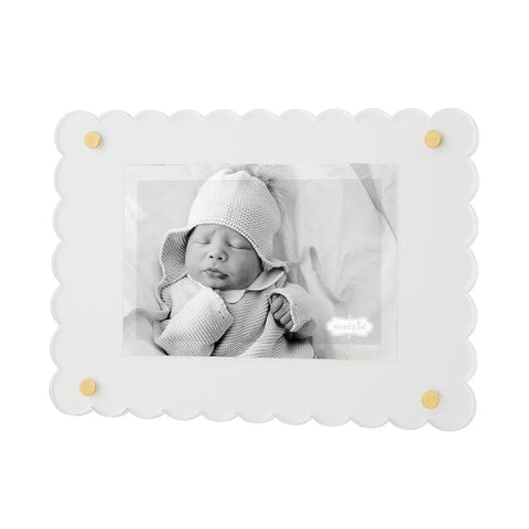 Scalloped Acrylic Frame - White